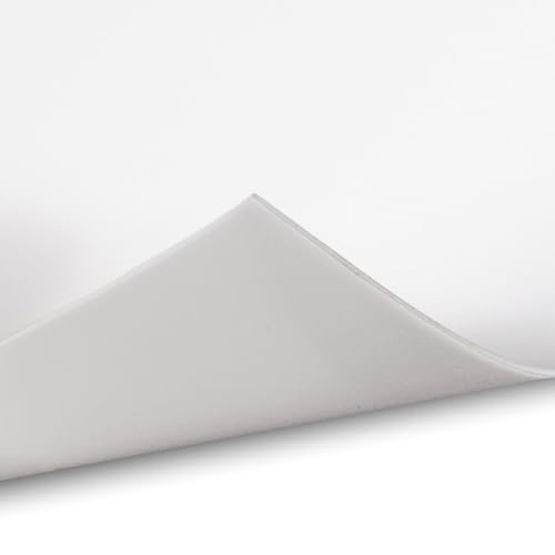 Exactly Rubber - White Silicone Sheet, 60A Durometer Silicone Mat, Food-Grade Rubber Mat with -80 to 450°F Temperature Resistance, 400% Elongation, Silicone Placemat Made in The USA, 1/32 x 12” x 36” - size: 1/32 x 12 x 36