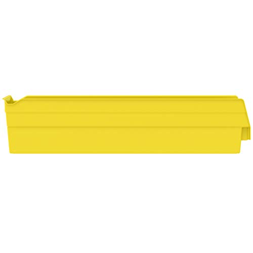 Akro-Mils 30128 Heavy Duty Plastic Shelf Bins, 18"x 4"x 4", Yellow, 12-Pack - color: Yellow