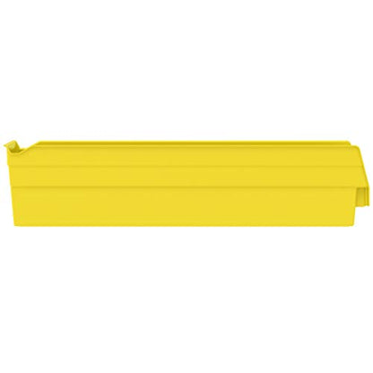 Akro-Mils 30128 Heavy Duty Plastic Shelf Bins, 18"x 4"x 4", Yellow, 12-Pack - color: Yellow