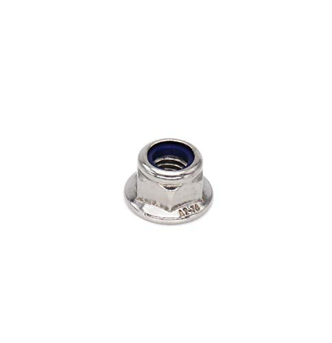cSeao 20pcs M8 x 1.25mm Flanged Nylon Inserted Lock Nuts 304 Stainless Steel A2-70/18-8, DIN6926 - size: M8 20pcs
