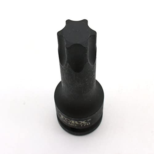 TEMO T70 3" Torx Star 6 Point Black Impact Bit Socket 1/2" Square Drive - size: T70