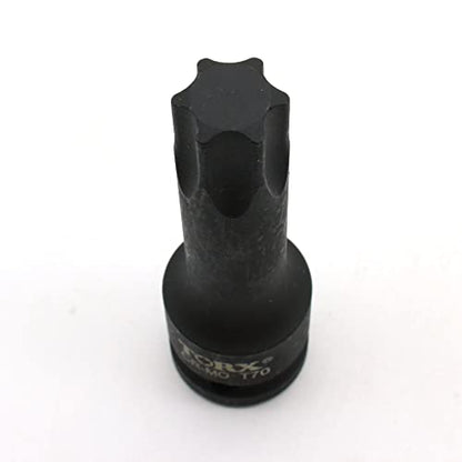 TEMO T70 3" Torx Star 6 Point Black Impact Bit Socket 1/2" Square Drive - size: T70