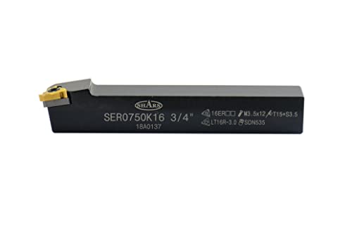 Shars 3/4" SER-0750-K16 RH External Indexable Threading ToolHolder with 16ER Carbide Insert 404-1281 P] - size: 3/4" x 5", style: Right Hand