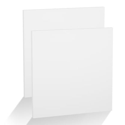 2Pcs White HDPE Sheet 1/2" Thick 12" x 12" - color: White, size: 12'' X 12''