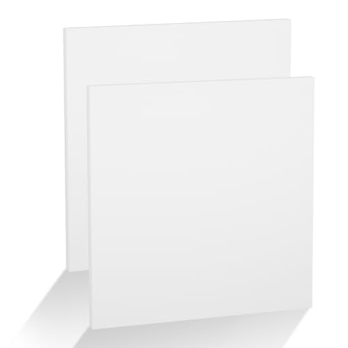2Pcs White HDPE Sheet 1/2" Thick 12" x 12" - color: White, size: 12'' X 12''