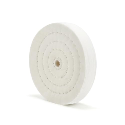 SCOTTCHEN Cotton Buffing Wheel 6 inch Extra Thick Spiral Sewn Polishing Pad for Bench Grinder Tool with 1/2" Arbor Hole(70 Ply) 1PCS - color: Fine 1pc, size: 6 inch