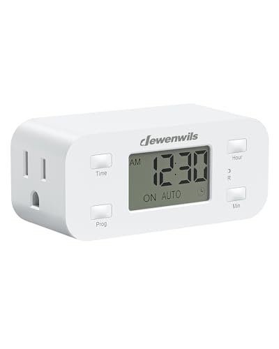 DEWENWILS Indoor 24 Hour Programmable Digital Timer Outlet, 1 Outlet,1 Pack - style: White-1PK