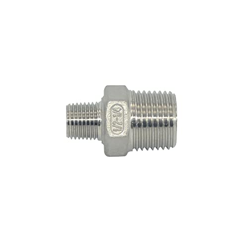 1/2" x 1/4" Male Threaded Reducing Nipple Fitting/Adapter,Stainless Steel SS304 NPT Pipe Hex Reducer - size: 1/2" x 1/4"