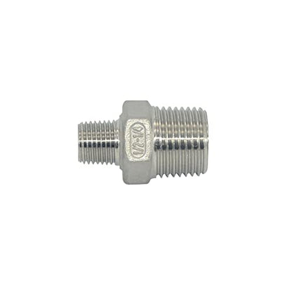 1/2" x 1/4" Male Threaded Reducing Nipple Fitting/Adapter,Stainless Steel SS304 NPT Pipe Hex Reducer - size: 1/2" x 1/4"