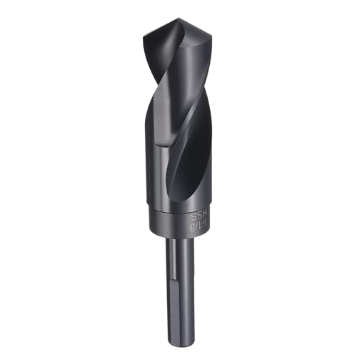 HARFINGTON 1-1/8" Drill Bit 1/2" Reduced Shank 3-Flat 4241 HSS 118° - size: 1-1/8" with 1/2" Shank