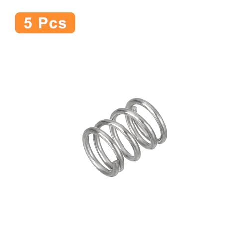 uxcell 5Pcs Compression Spring, Wire Diameter 0.039", OD 0.31", Free Length 0.39" 304 Stainless Steel Coil Mechanical Compressed Spring, Silver - size: 0.039" x 0.31" x 0.39"
