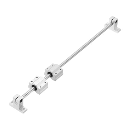 uxcell 2 Pcs 8mm x 500mm Linear Motion Rail Shaft Slide Guide with 4 Pcs SCS8UU Bearings and 4 Pcs SK8 Rail Support Linear Motion Rod Shaft Guide Set for CNC Machine 3D Printer, Silver - size: 500mm