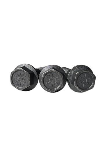 (10 Pieces) 5/8-11x3 Grade 8 Hex Flange Bolts Screws UNC Coarse Partial Threads Zinc Phosphate & Oil