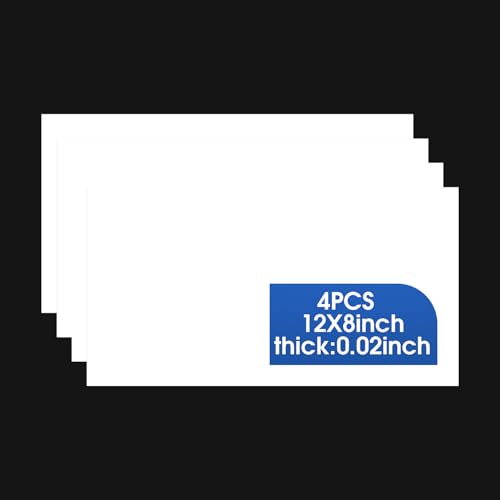 4 Pack White ABS Plastic Sheet, 12" x 8" x 0.02" Thick Hard Thermoplastic Sheet, Moldable Plastic Panel for Crafts, Car Interiors, Home Decor, DIY Projects - color: White, size: 12"x8"x0.02"