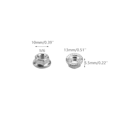 Sscon M6 Carbon Steel Flange Nuts, Silver, 200Pcs