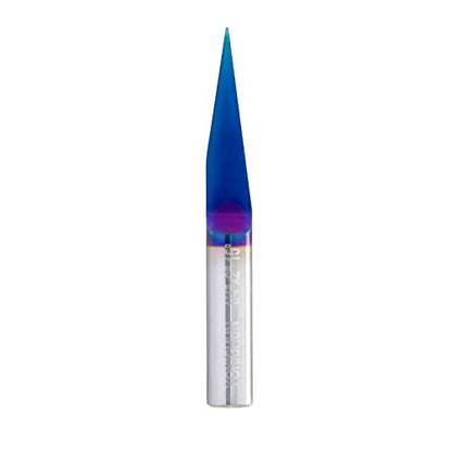 CNC V Bit 15 Degree Engraving Bit 0.005 Tip 1/4 Shank with Nano Blue Coat Solid Carbide V Groove Router Bit for Signmaking Carving - style: 15 Degree V Bit