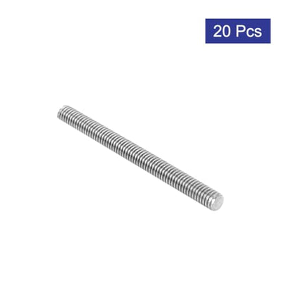 uxcell M4 x 45mm 304 Stainless Steel Fully Threaded Rod Bar Studs Silver Tone 20 Pcs - size: M4 x 45mm