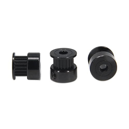 10pcs/Set GT2 Pulleys Wheel 20 Teeth 5mm Bore Black Aluminum Timing Belt Idler Pulleys for 3D Printer 6mm Width Timing Belt (20T-5mm Bore-Black) - size: 20T-5mm Bore-Black