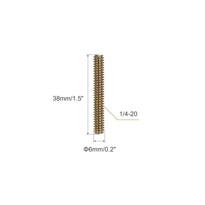 uxcell 10pcs Fully Threaded Rods 1/4x1-1/2 All Thread Studs Long Threaded Screw Carbon Steel for Furniture Garden Railing Mounting Assembly Fastening Frame Connection Colorful Zinc - size: 1/4x1-1/2"