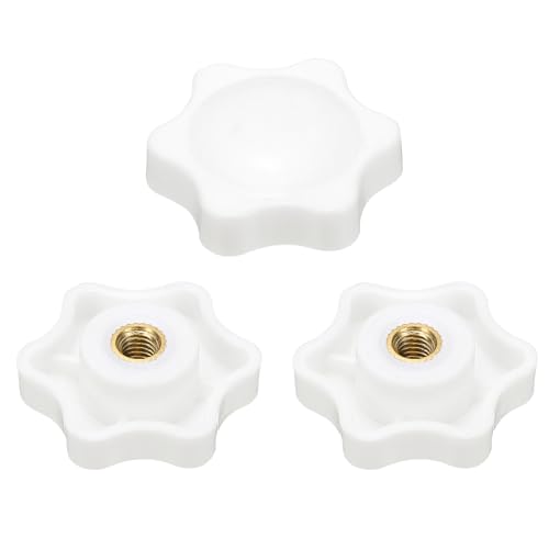 HARFINGTON Star Knob M5 Female Thread 32mm Head Brass Insert White 3pcs - color: White, size: M5 x 32mm