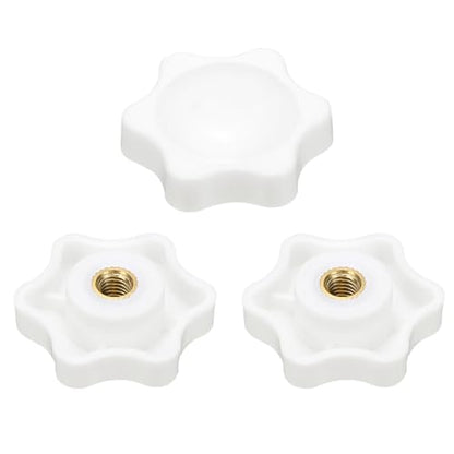 HARFINGTON Star Knob M5 Female Thread 32mm Head Brass Insert White 3pcs - color: White, size: M5 x 32mm