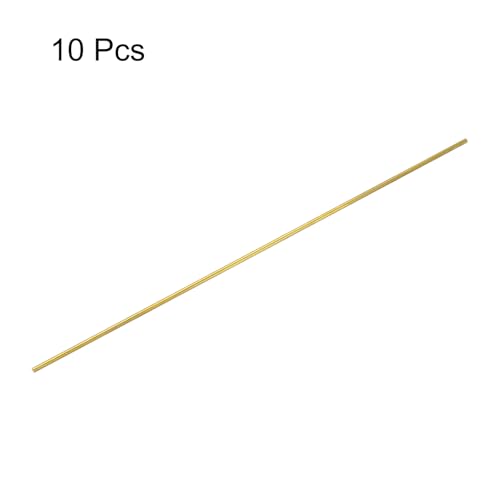uxcell 2mm x 500mm Brass Round Rod, Metal Solid Shaft Rods Lathe Bar Stock for DIY Crafts Model Car Helicopter Airplane 10pcs - size: 2mm x 500mm