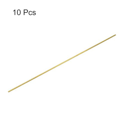 uxcell 2mm x 500mm Brass Round Rod, Metal Solid Shaft Rods Lathe Bar Stock for DIY Crafts Model Car Helicopter Airplane 10pcs - size: 2mm x 500mm