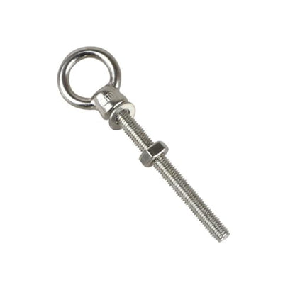2-Pack 3/8" x 4" Heavy Duty Stainless Steel Eye Bolts with Nuts & Washers - Lifting Eye Screw
