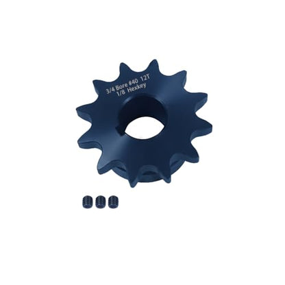 #40 Sprocket 12T 3/4" Bore Hardened Black Oxide - size: 12 teeth, style: 3/4" in bore
