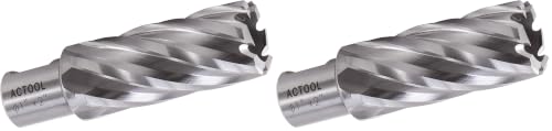 1" Diameter × 2" Depth of Cut HSS ANNULAR Cutter with 3/4'' Weldon Shank (Pack of 2) - size: 1'' x 2'' (Pack of 2)