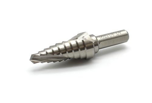 TEMO M35 Cobalt Spiral Step Drill Unibit Bit 1/4"-3/4" 9 Size, 3/8" Shank - size: 1/4" - 3/4" Shank 3/8", style: Spiral
