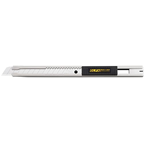 OLFA 9mm Stainless Steel Utility Knife (SVR-2) - Retractable, Ratchet Lock