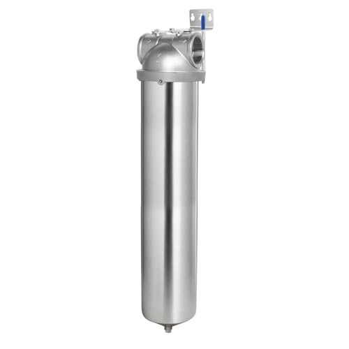 NSF/ANSI 42 Certification Big+ Stainless Steel Filter Housing for 20”Length,4.5"OD Filter Cartridge, Drain Valve Style C (Square Head) - size: 20" C Housing-2 NPT