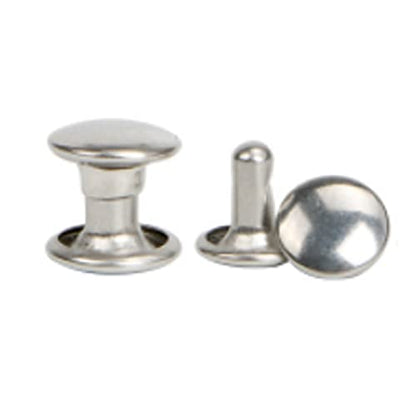 320-Pack 8mm Silver Stainless Steel Double Cap Leather Rivets - size: 8mm