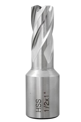 Accusize HSS Annular Cutter 1/2 x 1 in Cutting Depth, 3/4" Weldon Shank - size: Dia of Cut: 1/2 in., 3/4 in. Weldon Shank
