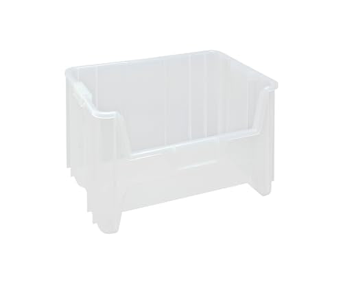QUANTUM STORAGE SYSTEMS QGH700CL Giant Stack Multipurpose Part Organizer Clear Bins 16" L x 20" W x 13" H 3 Pack - color: Clear, size: 15-1/4" x 19-7/8" x 12-7/16"