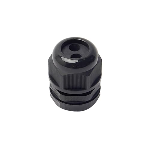 Fielect M25 Cable Gland 2 Holes Waterproof IP68 Nylon Joint Adjustable Locknut for 2.5-6mm Dia Wire 1Pcs - color: 2 15mm 25mm 2.5-6