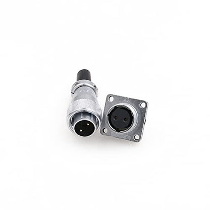 WS16 2 Pin Aviation Connector Waterproof Plug Male Female Square Socket Metal Threaded Signal LED Industrial Equipment - size: 2Pin