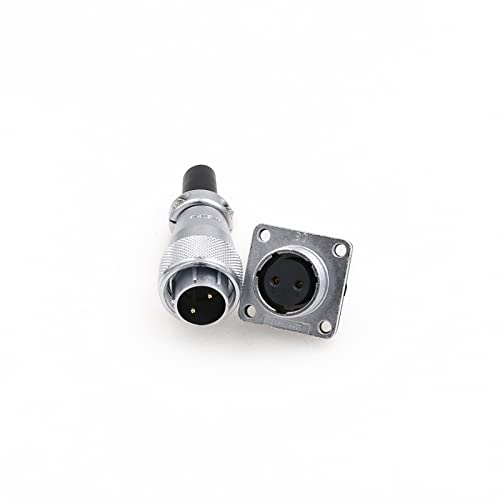 WS16 2 Pin Aviation Connector Waterproof Plug Male Female Square Socket Metal Threaded Signal LED Industrial Equipment - size: 2Pin