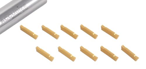 Accusize Industrial Tools Mgmn200 Tin Coated Carbide Inserts, 10 Pcs/Box, 2403-4022x10 - size: MGMN200, Cutting Steel