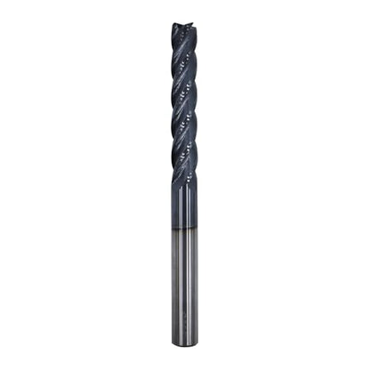 1/2in Solid Carbide Long End Mill, 4 Flutes, 30 Degree Helix - size: 1/2in