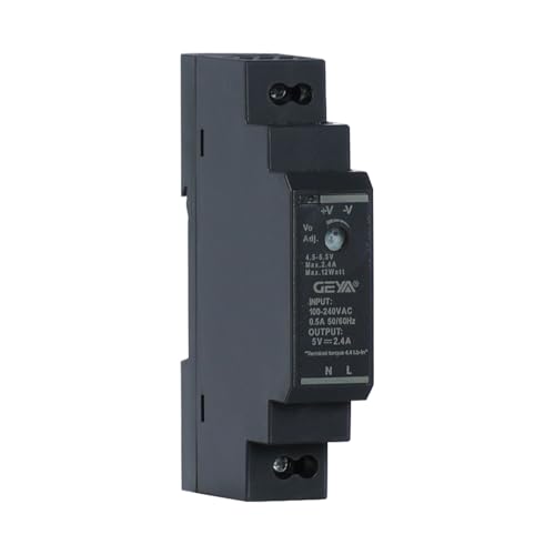 Ultra Slim Step-Shape 1SU DIN Rail Power Supply, 5V 2.4A 12W GPHDR-15-5 for Industrial Automation, Communication Base Stations, Data Centers and Medical Equipment - size: 12W-5VDC-2.4A