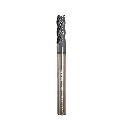3/16" Carbide Square End Mill, HRC 45 Deg Single End 4 Flute AlTiN Coating Mill Bits (1, 3/16) - size: 3/16 in
