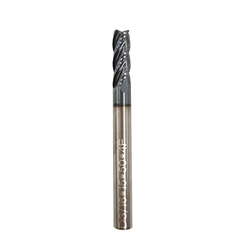 3/16" Carbide Square End Mill, HRC 45 Deg Single End 4 Flute AlTiN Coating Mill Bits (1, 3/16) - size: 3/16 in