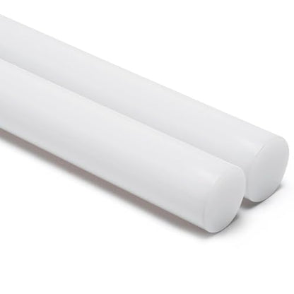 White Plastic Round Rod 1 inch Diameter UHMW Ultra-High Molecular Weight Polyethylene, 13 inch Long, Pack of 2 by Mujoiny