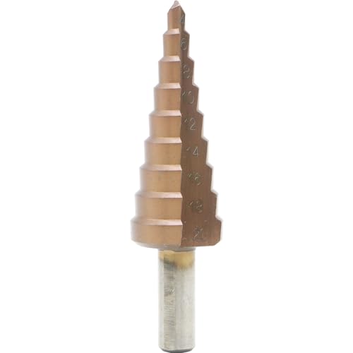 M35 Cobalt Step Drill Bit - Multifunctional Titanium-Plated HSS Cone Drill Bit, 9 Sizes 4-20mm, for Sheet Metal Drilling and Cutting, Stainless Steel, Metal Fabrication DIY Electrician (4-20mm)