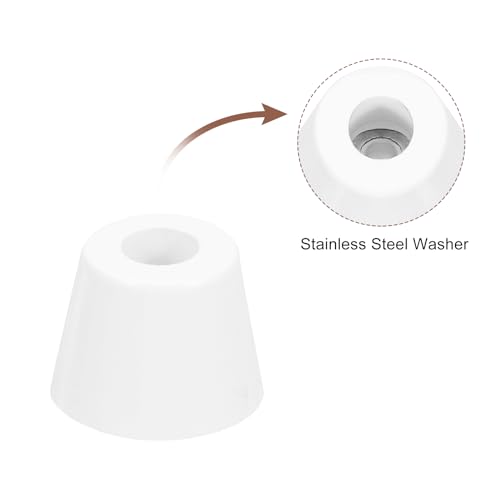 uxcell 8Pcs Rubber Bumper Feet, 0.55" H x0.67 W Round Pads with Stainless Steel Washer and Screws for Furniture, Appliances, Electronics - size: 0.55" H x0.67" W