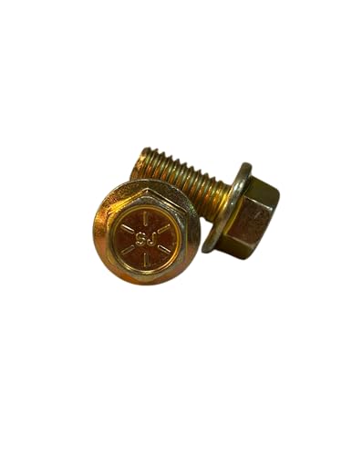 (100 Pieces) 3/8-16x3/4 Grade 8 Hex Flange Bolts Screws UNC Coarse Full Threads Zinc Yellow Trivalent