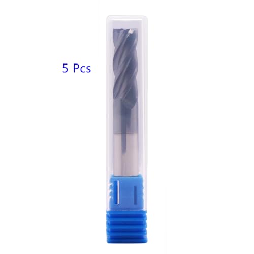 4 Flute Solid Carbide Square End Mill Set(5Pcs, 5/16"), AlTiN Coated - size: 5/16"