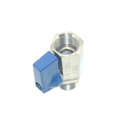 VARMHUS Pack of 2 304 Stainless Steel NPT Mini Ball Valve, Female x Male Thread Shut Off Valve for Water, Oil and Gas (3/8inch) - size: 3/8inch